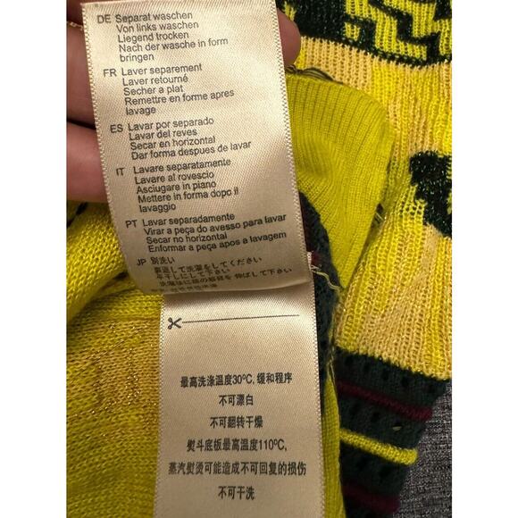 Scotch & Soda Sweater Ethnic Fabric Yellow Green Eyelet Size 1 ( Small) - Picture 10 of 11